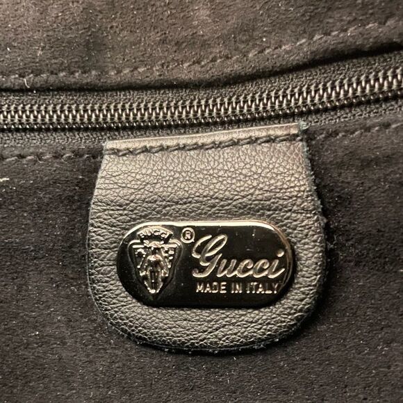 GUCCI Black Leather & Python Trim Vintage Clutch - Picture 3 of 15